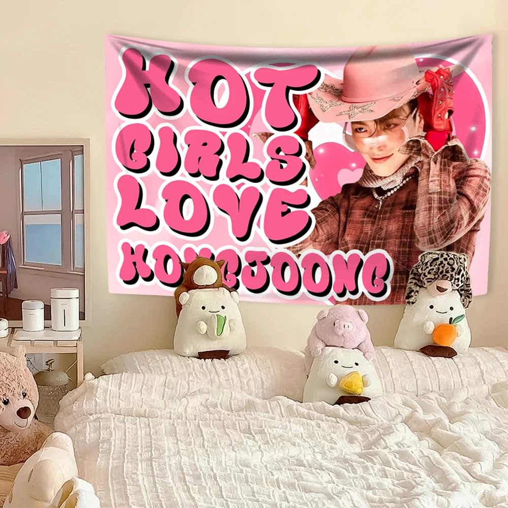 Гобелен с американским флагом Hongjoongs Kpop Boy Group Member домашний декор настенный фон для