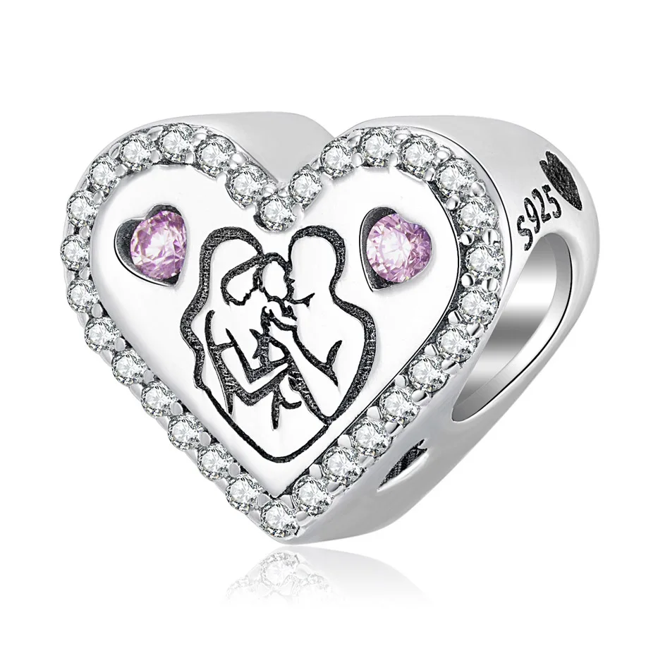 

Подвеска из серебра 925 пробы с изображением семейного сердца моего папы ребенка, подходит для женского браслета, ожерелье для девушки, ювели...