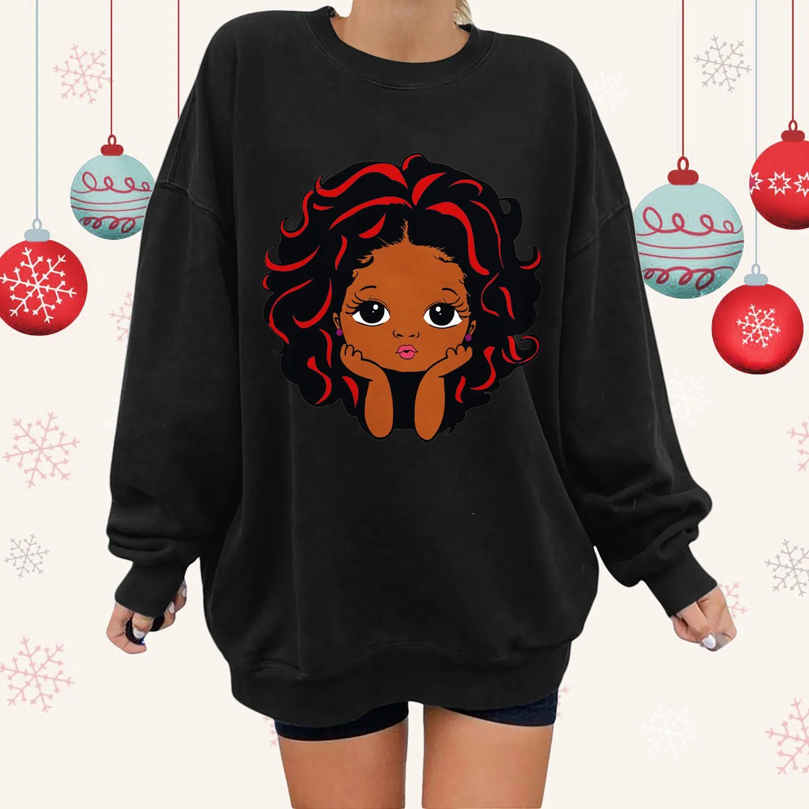 

Womens Oversized Crewneck Long Sleeve Casual Loose Pullover Print Tops Super Soft Shirts Women Womens 2xl Long Sleeve Shirts