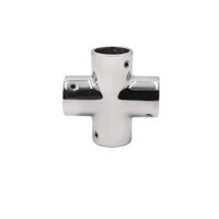 isure marine grade stainless steel boat 1 hand rail fitting 4 way cross tube pipe connector handrail tee joint