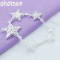 925 sterling silver six star chain bracelet for women party engagement wedding birthday gift fashion charm jewelry