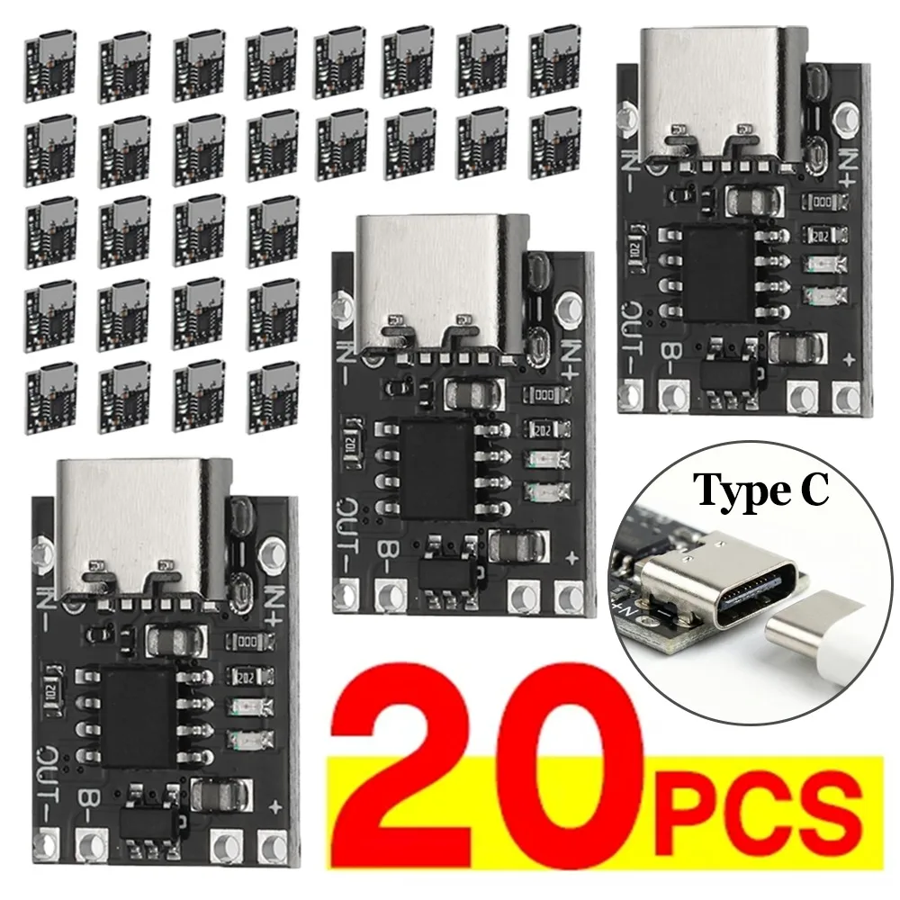 Фото Универсальная зарядная плата USB Type-C для литиевых аккумуляторов 3.7В (1-20 шт.) с защитой от перезаряда и разъемами №1