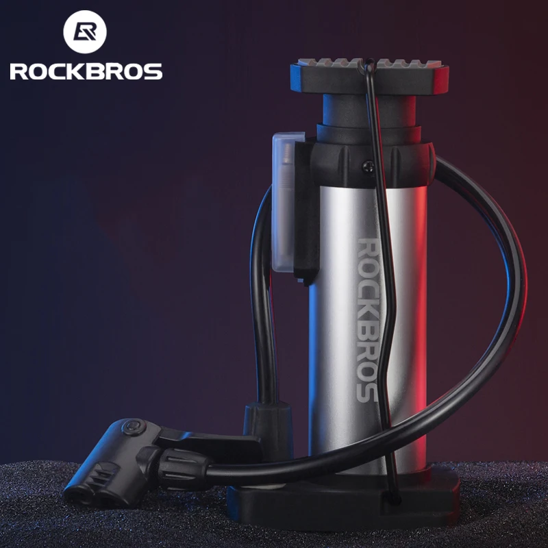 

ROCKBROS 80PSI High Pressure Bike Pump AV/FV Portable Air Inflator Foot Bomba de ar bicicleta MTB Bicycle Pump Bike Accessories