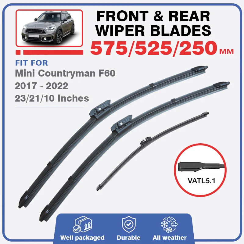 Car Winshield Wiper For Mini Countryman F60 2017 - 2023 Front Rear Windscreen Window Blades Accessories 2018 2019 2020 2021 2022