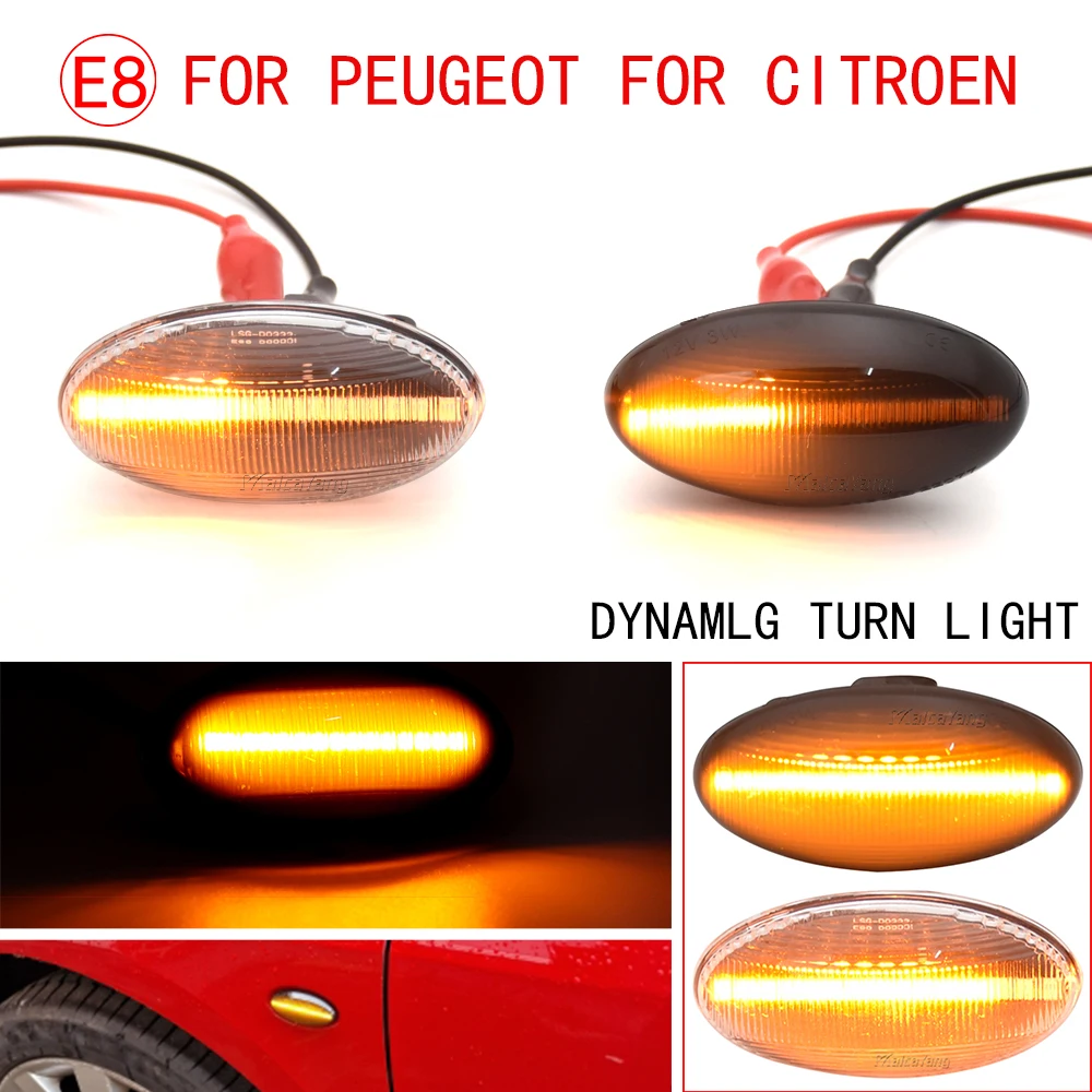 

Sequential LED Dynamic Signal Side Marker Light For Citroen C1 C2 C3 C5 C6 C4 Cactus Xsara Picasso C-Crosser Berlingo Jumpy