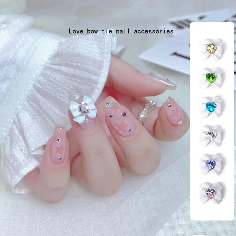 

Новинка 10 шт. подвески для ногтей украшение жемчуг стразы аксессуары для ногтей лук любовь кристалл