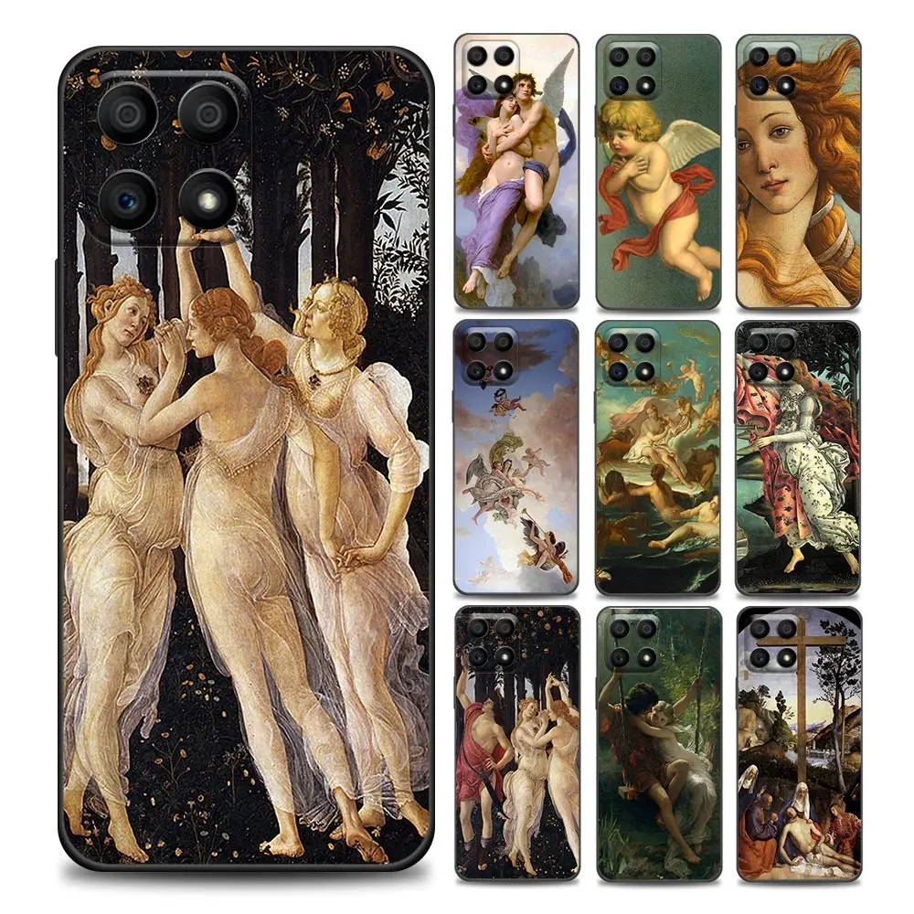 

Renaissance Transparent Art Lover Phone Case for Honor 8X 9S 9A 9C 9X Lite 9A 50 10 20 30 Pro 30i 20S(6.15) Soft Silicone