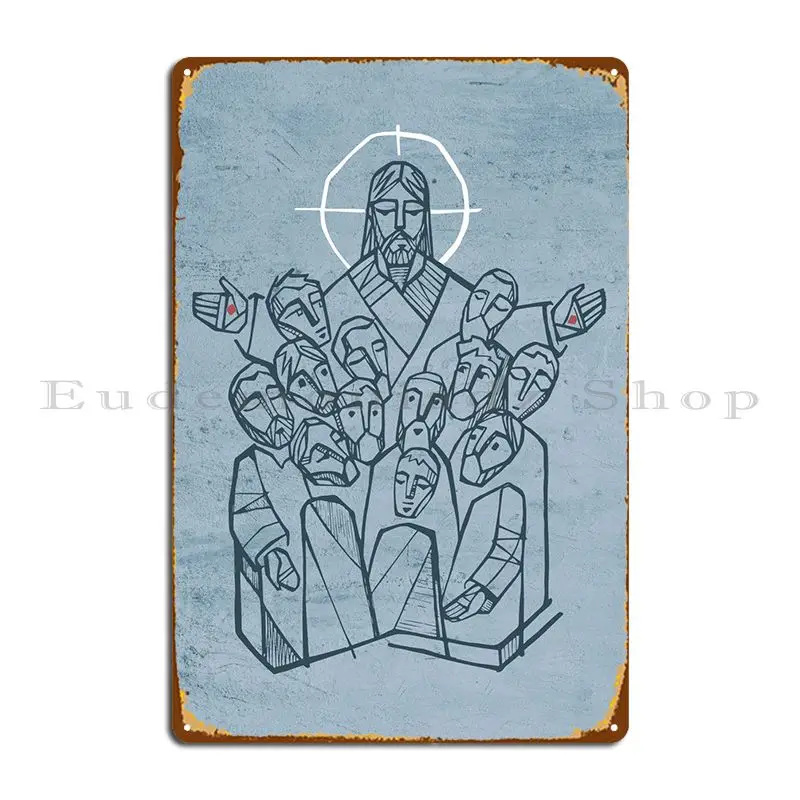 

Иисус Христа с учеником, металлические знаки, покраска, гараж, создание печатных клубных оловянных знаков, постер