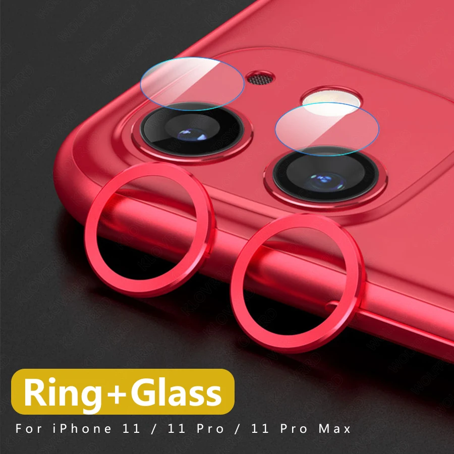 

For iPhone 12 11 Pro Max Back Camera Lens Tempered Glass Screen Protector For iPhone 11 12 Mini Case Cover Metal Protection Ring
