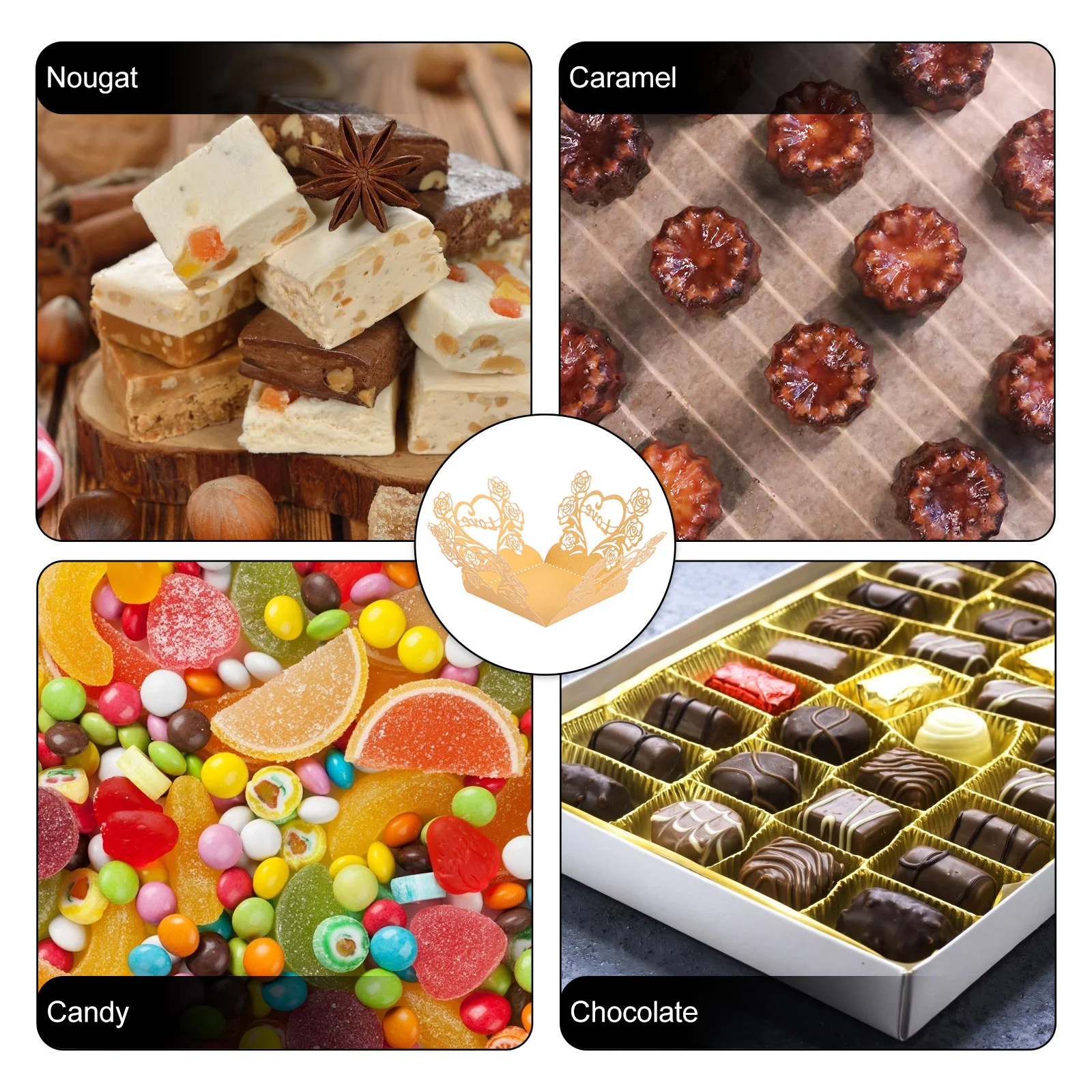 50 шт. чашки для упаковки конфет обертки из шоколадной фольги украшения бумаги