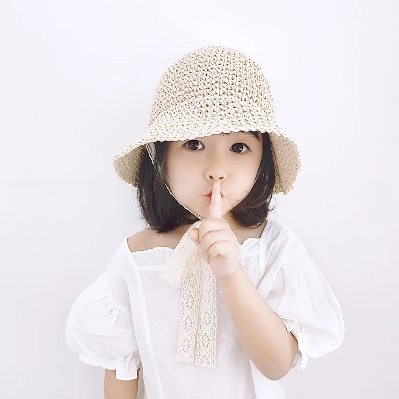 

Kids Summer Straw Hat Girls Fashion Bow Lace Beach Hat For Kids Princess Hats And Caps Kids Hats