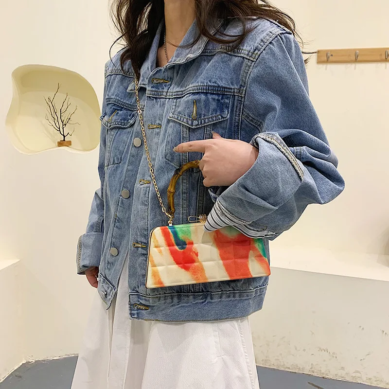 

Small Square Bag 2022 New Fashion Girl Portable Dinner Bag Popular Texture Crossbody Lipstick Pack