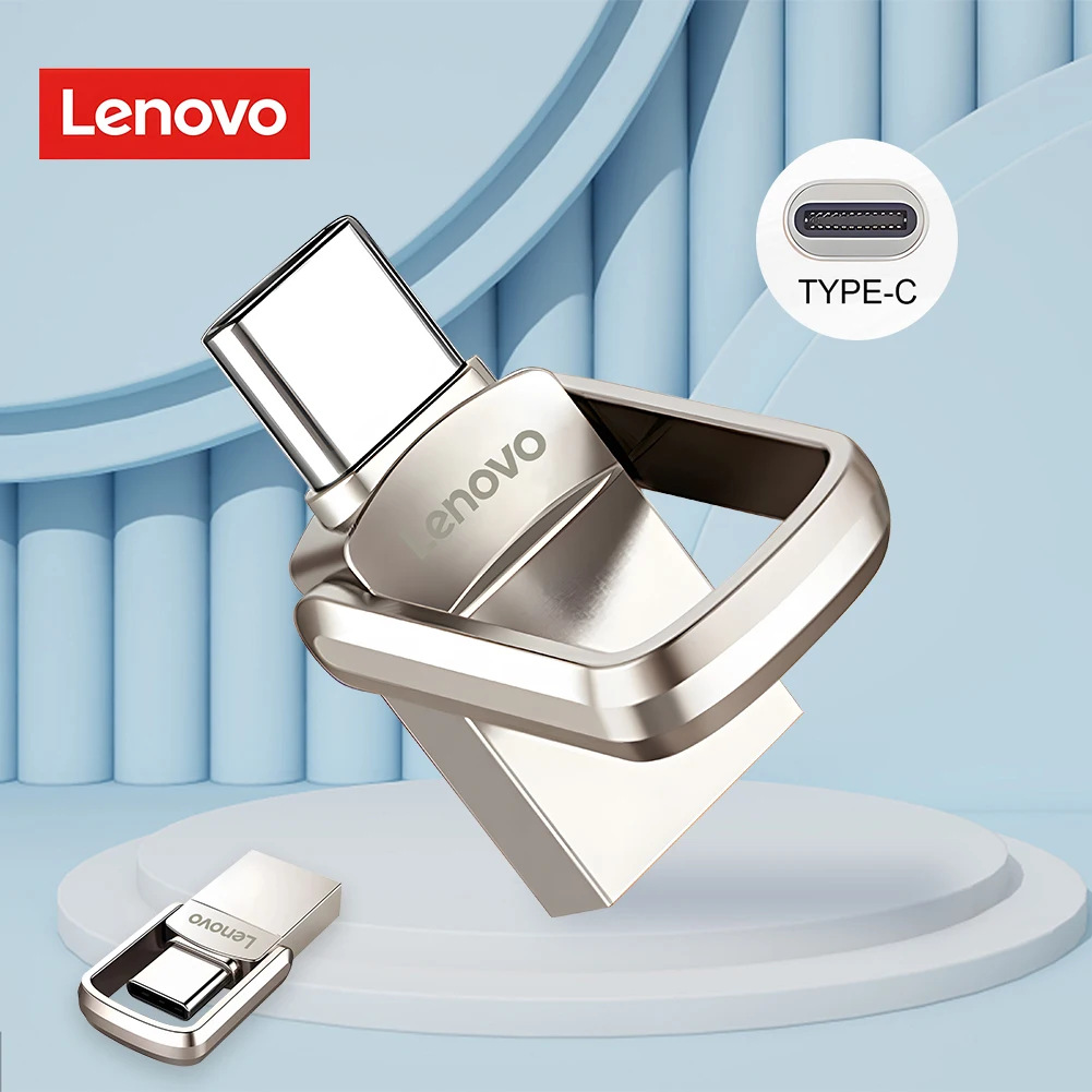 Фото Lenovo 2 ТБ 1 ТБ металлический флэш-накопитель USB3.1 128 ГБ U-диск 200 МБ/с 512 ГБ сверхбыстрый водонепроницаемый для ПК/Mac/PS5 автомобиля/телевизора/дрона №3