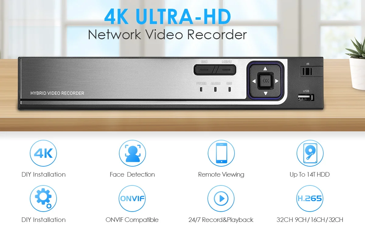 Pаспродажа BESDER H.265AI 4K UHD Выход CCTV NVR 9CH 16CH 32CH 5MP сетевой видеорегистратор Обнаружение движения P2P распознавание лица DVR