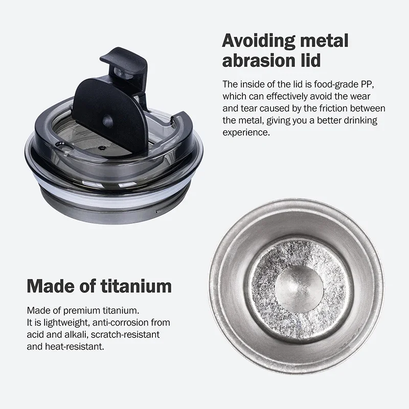 380 мл титановая изолированная чашка для питья с двойными стенками вакуумная