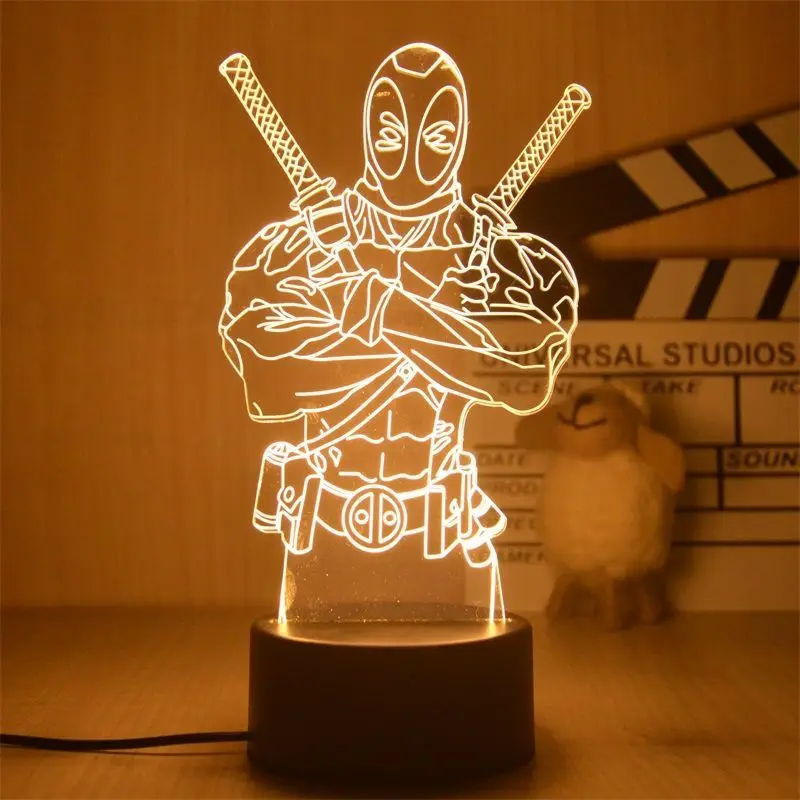 Disney Marvel The Avengers 3D Night Light Led Spiderman Spider Man Captain America Figure Table Lamp Toy Birthday Gifts - купить по