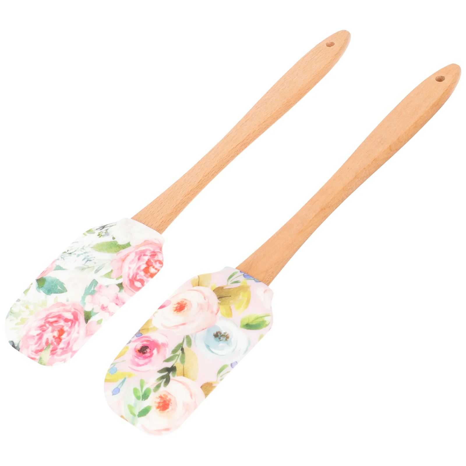 

2 Pcs Jam Spatula Nativity Decor Cooking Spatula Mixing Spoons Cake Cream Spatula Wooden Handle Cake Decorating Spatula