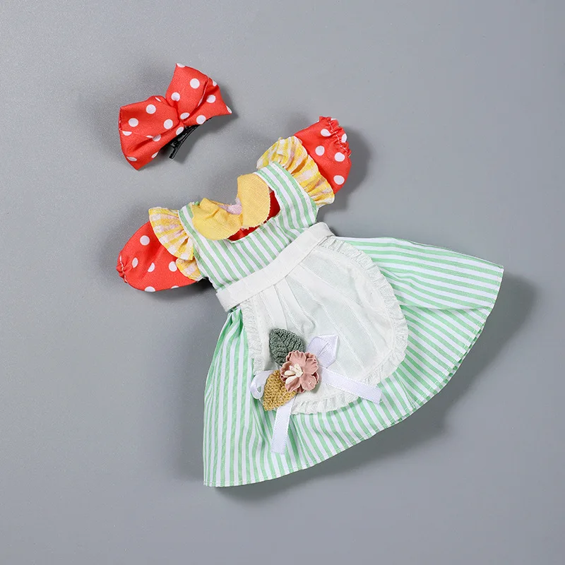 

6 Points Bjd Clothes Dressup Suit 30cm Fat Body Doll Skirt Dress Uniform Maid Outfit Girl Doll Accessories DIY Toy Birthday Gift