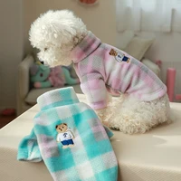 autumn winter pet home clothes warm pajamas puppy pullover plaid sweater small dog sweatshirt chihuahua yorkshire cat coat