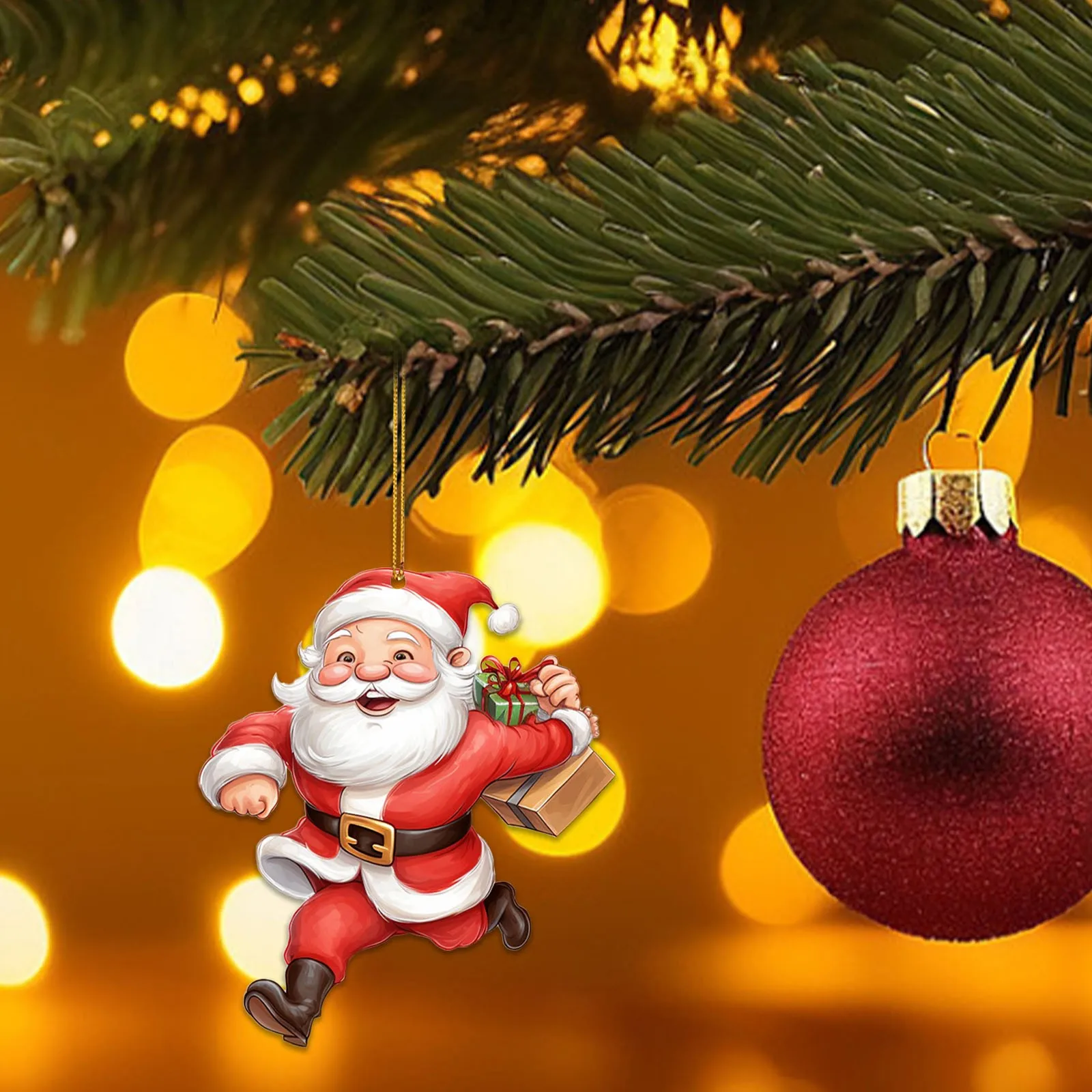 

Милый декоративный кулон в виде Санты, комнатный декоративный кулон, забавный акриловый кулон, идеальный сувенир, идеальный праздничный кулон, подарок