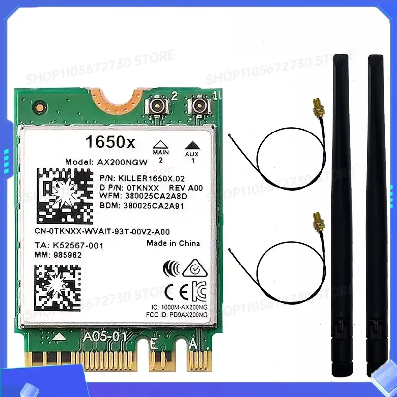 Фото Беспроводная сетевая карта ZZ Killer 1650X AX200 NGW, 3000 Мбит/с, Wi-Fi 6, двухдиапазонная (2.4G/5G), Bluetooth 5.1, поддержка Gigabit WLAN №4