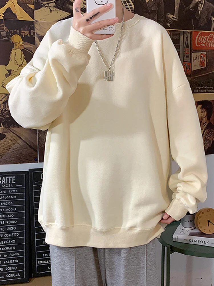 

Новинка Осень 2022, женские толстовки оверсайз, женские свободные однотонные толстые теплые женские свитшоты