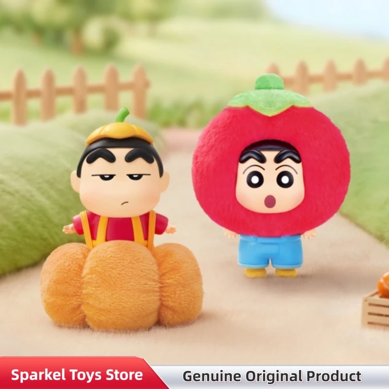 Фото Оригинальный плюшевый брелок-фигурка Crayon Shin-Chan из серии «Мини-фрукты и овощи» в слепой коробке, милый аниме-аксессуар для сумки, игрушка, подарок на день рождения №5