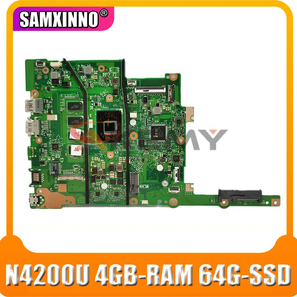 

SAMXINNO E402NA Motherboard For ASUS E402N E502N E402NA E502NA R417N Laotop Mainboard with N4200U 4GB-RAM 64G-SSD