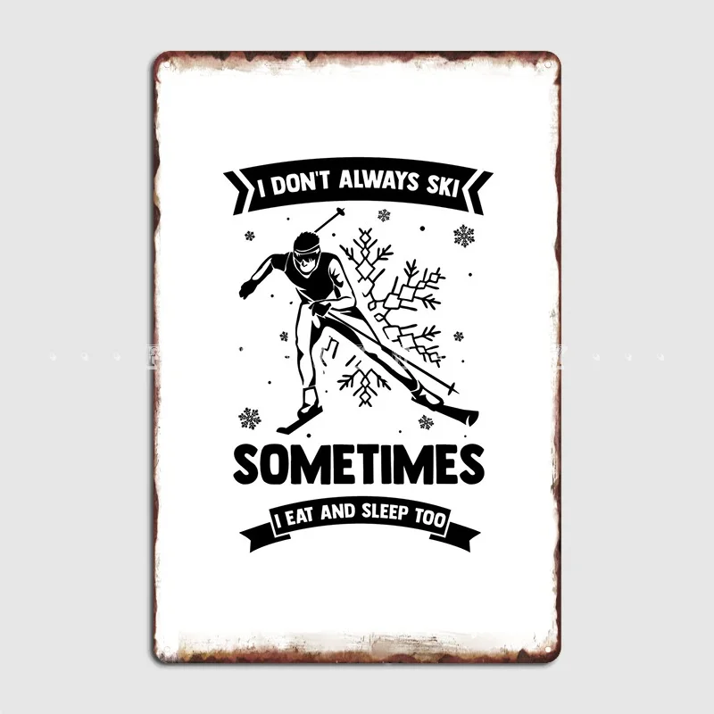 

Ski Text Art Snow Sports Metal Plaque Poster Wall Pub Pub Garage Printing Garage Decoration Tin Sign Poster