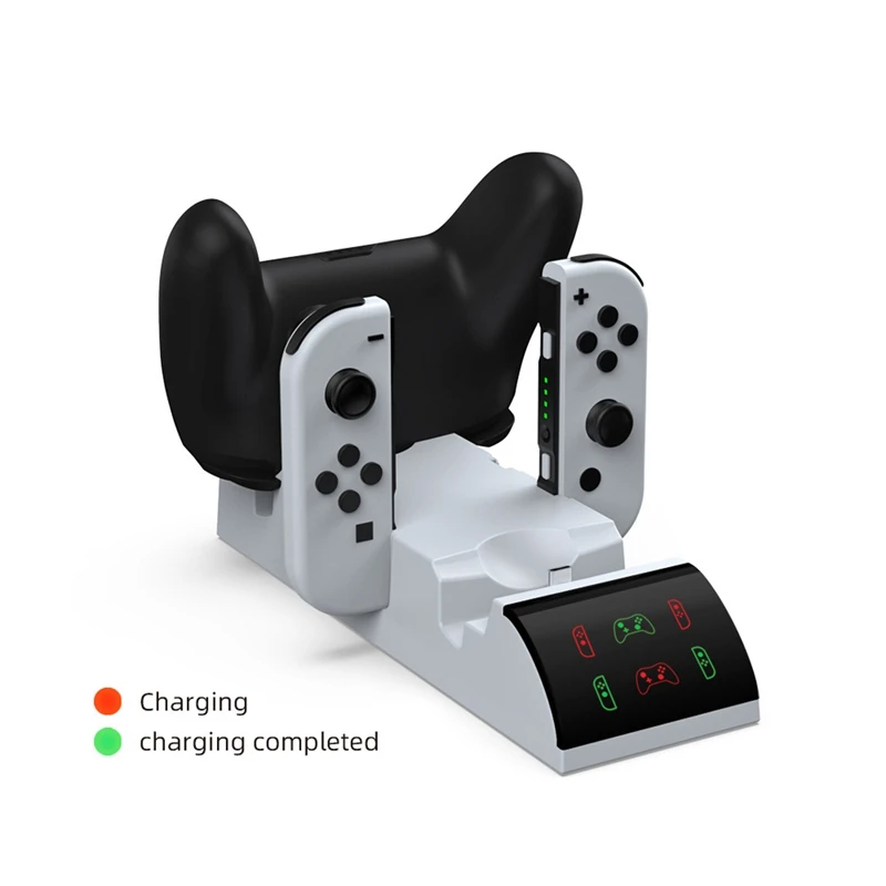For Switch OLED Handle All-In-One Charging Base NSpro Left and Right Socket Charger White | Электроника