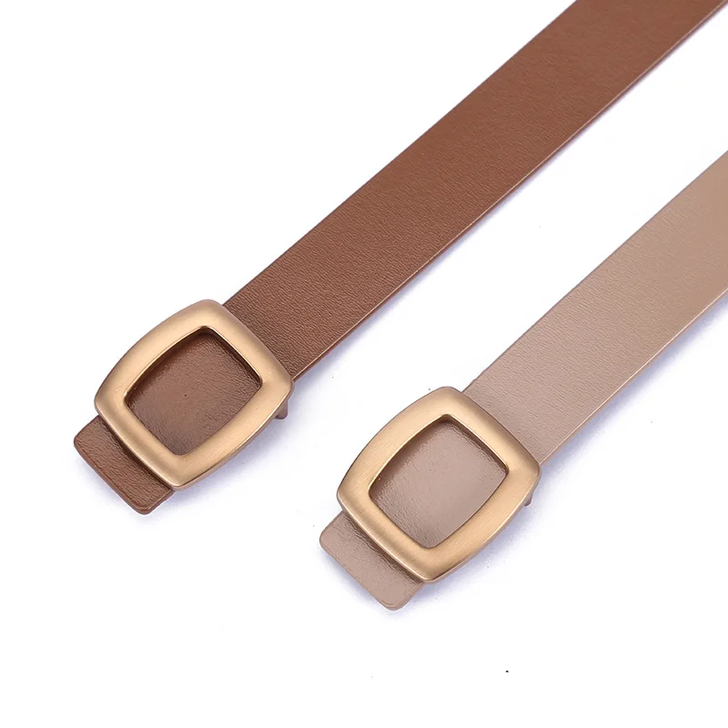 Belts for Women Square Buckle High Quality Genuine Leather Belt New Fashion Suit Jeans Windbreaker Decorative Belts