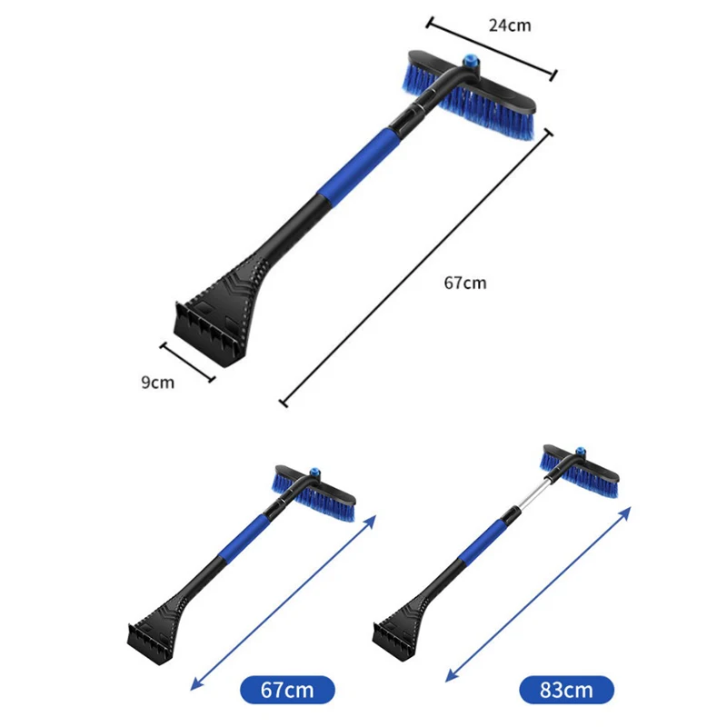 1PCS 4-in-1 Extendable Snow Shovel Ice Scraper Brush Water Remover For Car Auto SUV Frost Windshield Cleaner Winter Tool | Автомобили и
