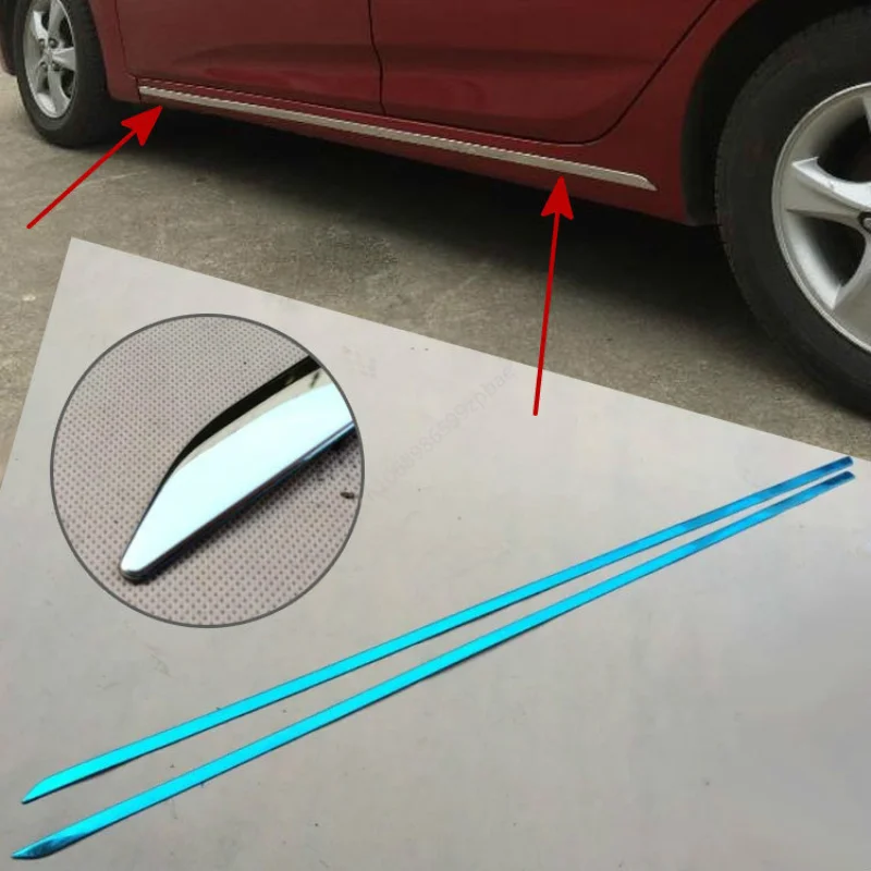

For All models 2pcs/set High-quality stainless steel side skirt trim strip door the Under trim strip Car Styling car accessories