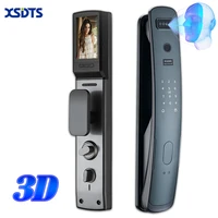 3d face recognition smart lock night vision fingerprint password card key automatic unlock with camera wifi app