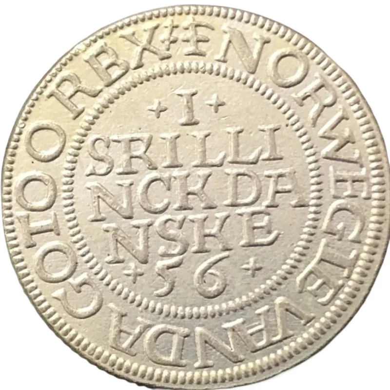 1556 Дания 1 ролик-Кристиан III-Копенгагенская Мятная Посеребренная копировальная