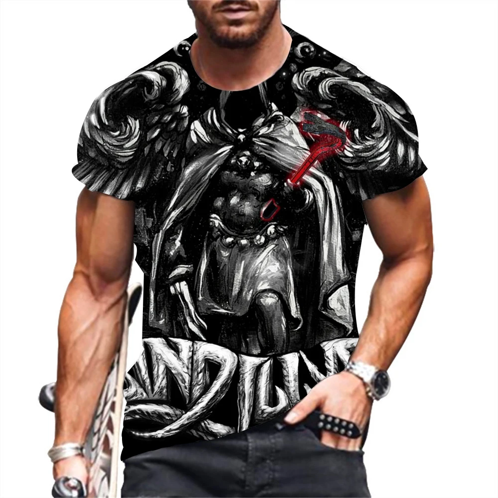 

Модная 3D мужская футболка с рисунком черепа дьявола, мужская повседневная рубашка с коротким рукавом, летняя футболка унисекс, модель 3DT