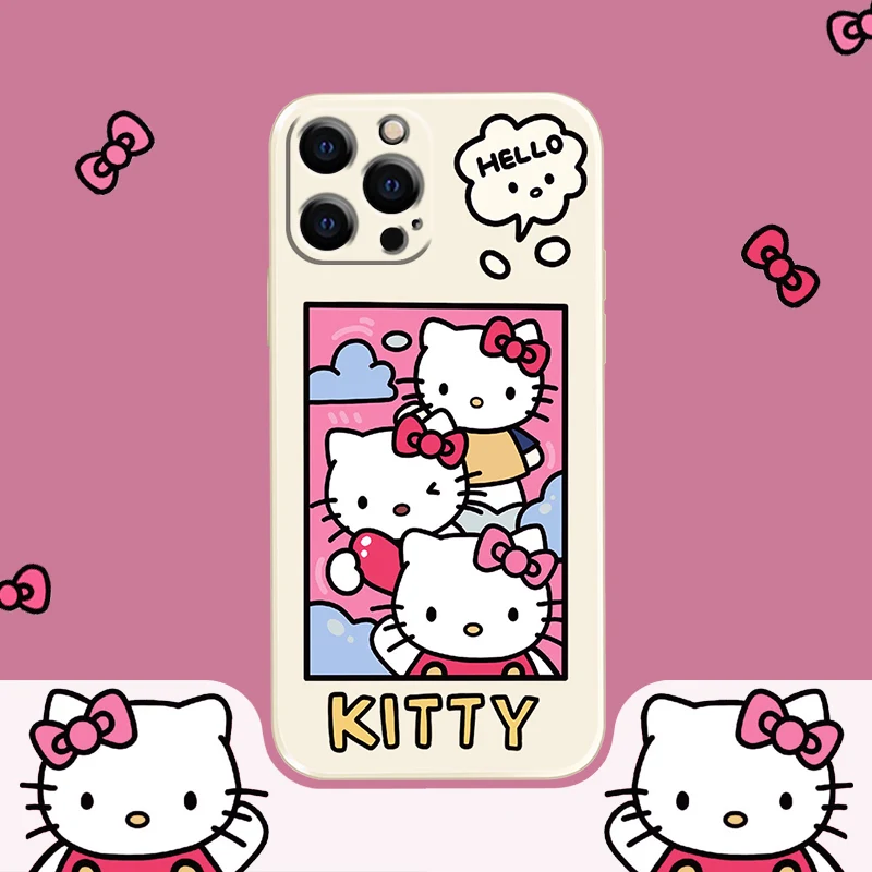 

Hello Kitty 2022 CASE For IPhone 11 12 7 8P X XR XS XS MAX 11 12pro 13 pro max 12 promax 2022 Cartoon Cute Soft Shell Phone Case