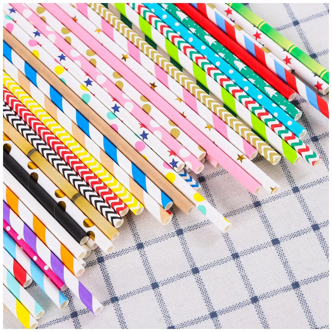 

25 шт., разноцветные волнистые соломинки из крафт-бумаги