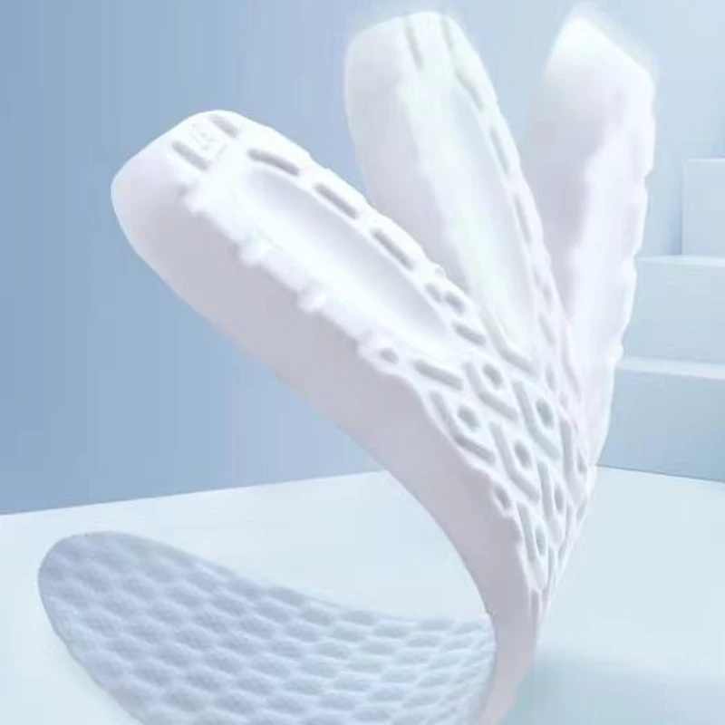 1 pair Latex Super Soft Shock Absorption Insoles Women Men Outdoor Sports Running Comfortable Breathable Sweat-absorbing Insole