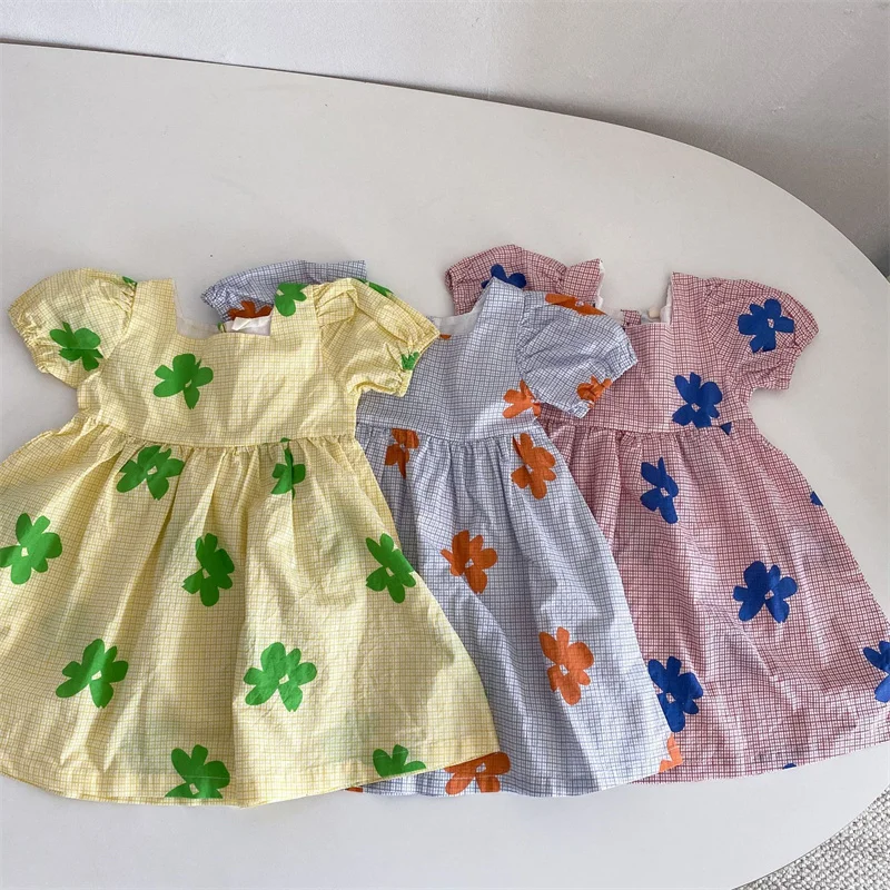 

Girl Dress Kids Skirts Spring Autumn Cotton 2022 New Flower Girl Dress Party Evening Gown Beach School Home Children Clothing