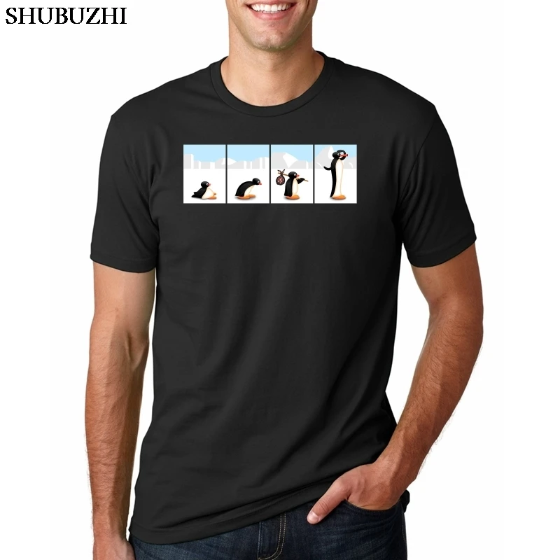 

Pingu mood T Shirt Men cotton Men's Shirts Trendy T-Shirt Men's Cotton Cloth
