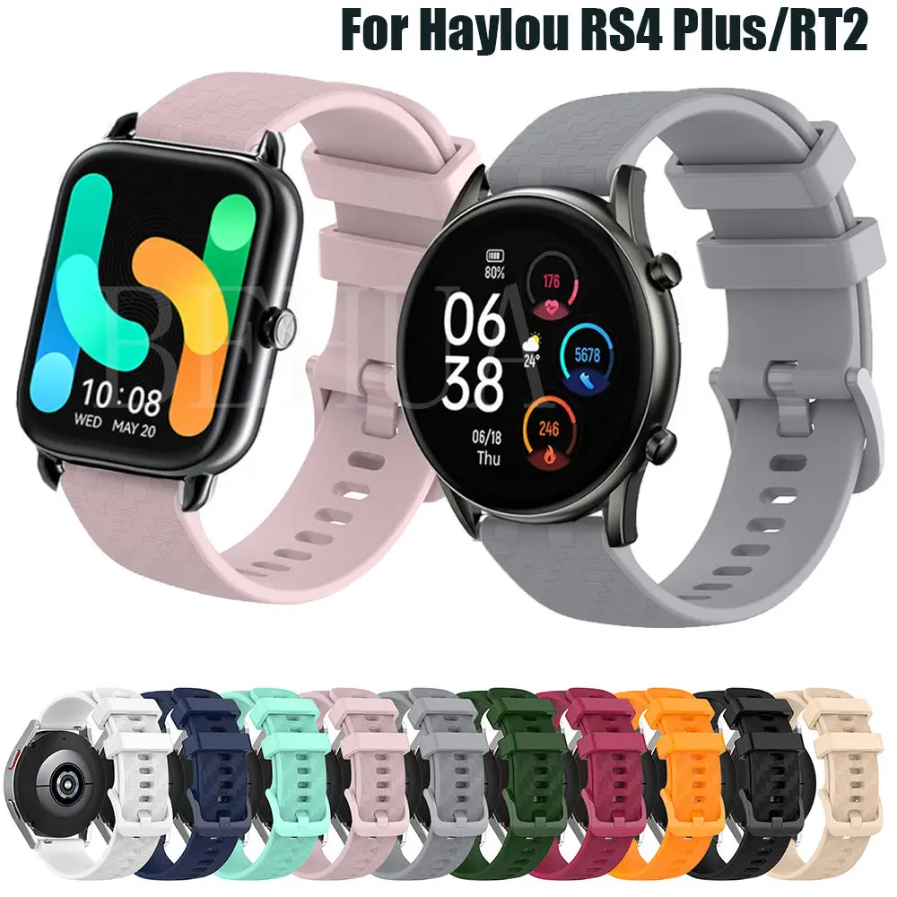 

Carbon Fiber Silicone 20mm 22mm Strap For Haylou RS4 Plus Band For Haylou RT2 GST RT LS05S / Forerunner 255 Bracelet Wristband