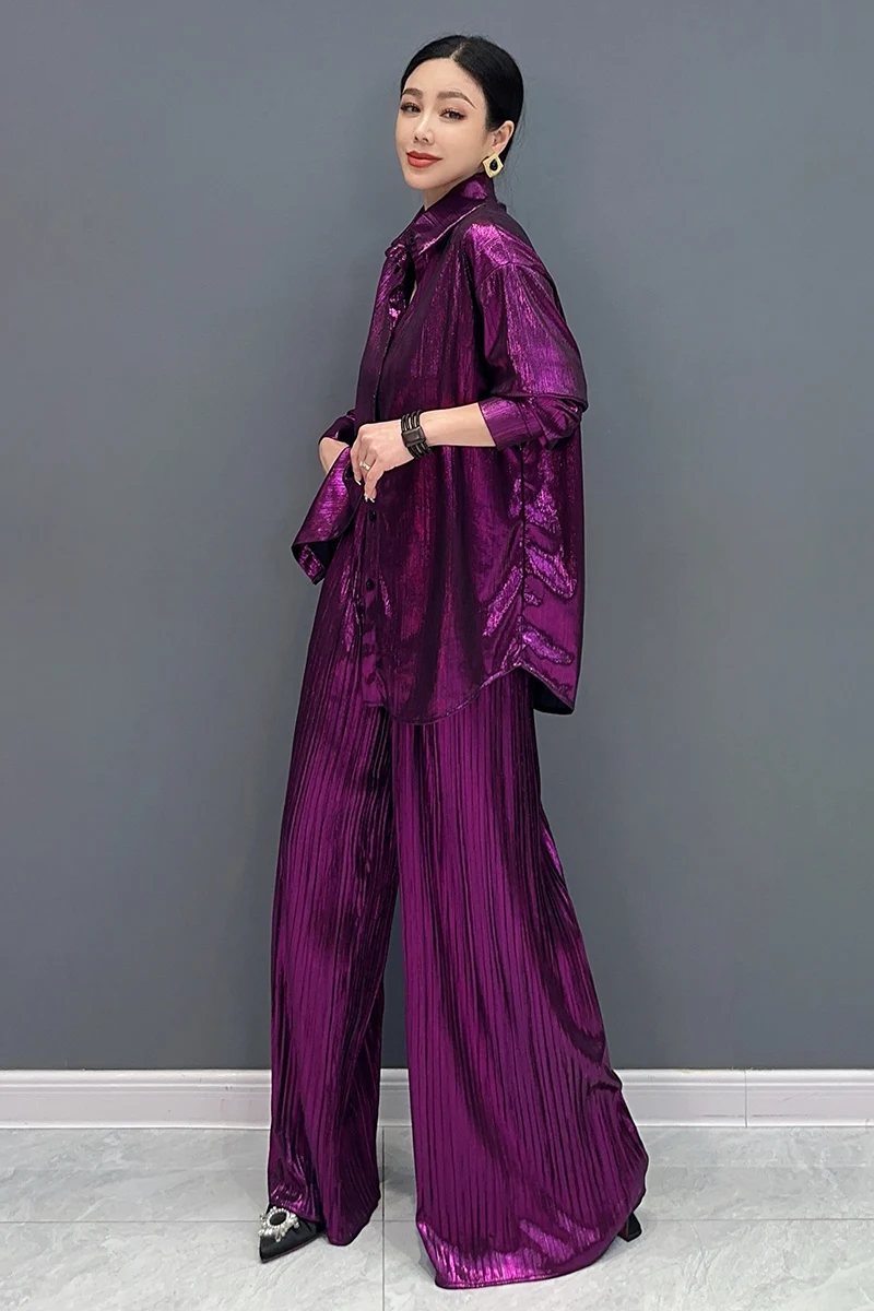 Женский комплект одежды из 2 предметов Повседневная Длинная рубашка с широкими