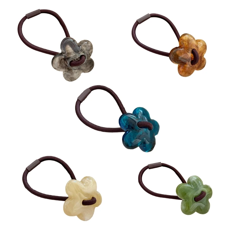 

Flower Headpiece Fashion Hair Ties Elastic Hair Bands for Buns Ponytail 066F