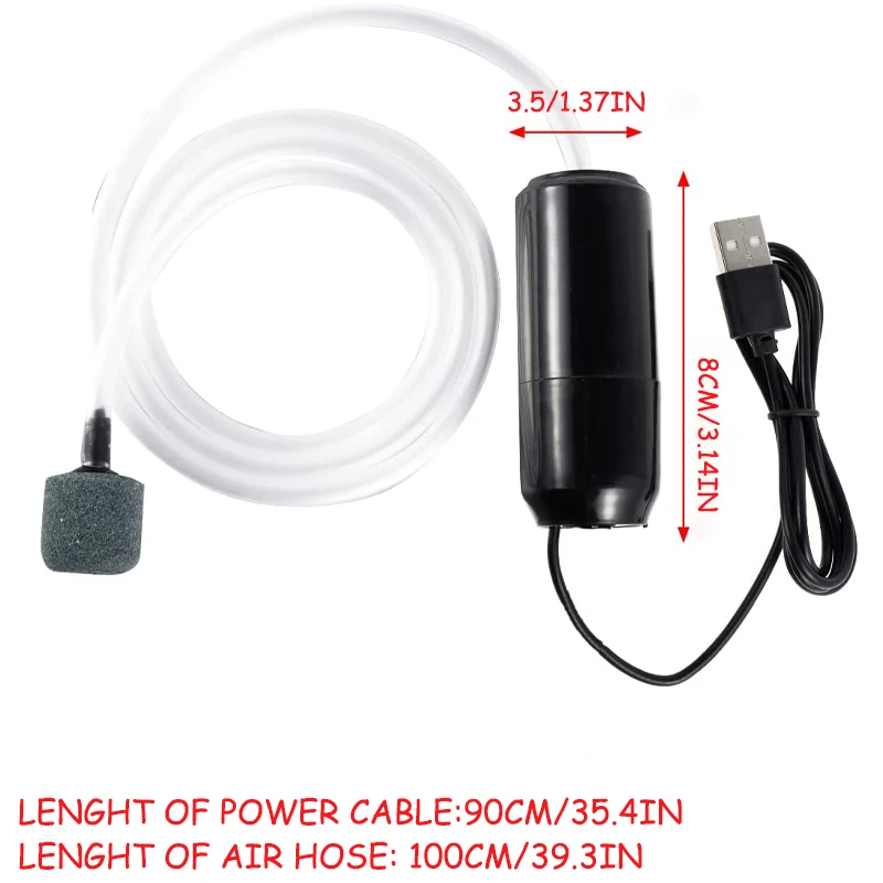 Аквариумный кислородный воздушный насос аквариумный бесшумный компрессор USB