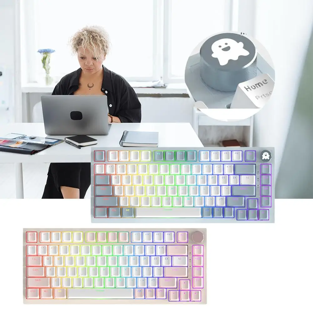 

1 шт., беспроводная механическая клавиатура AK82