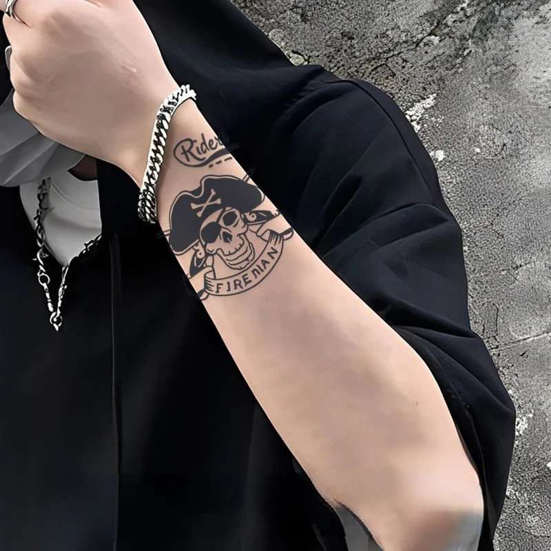 

Waterproof Tattoo Fake Tattoos for Women Sexy Pirate Flag Temporary Herbal Juice Sticker Cute Stickers Festival Hotwife Art Body