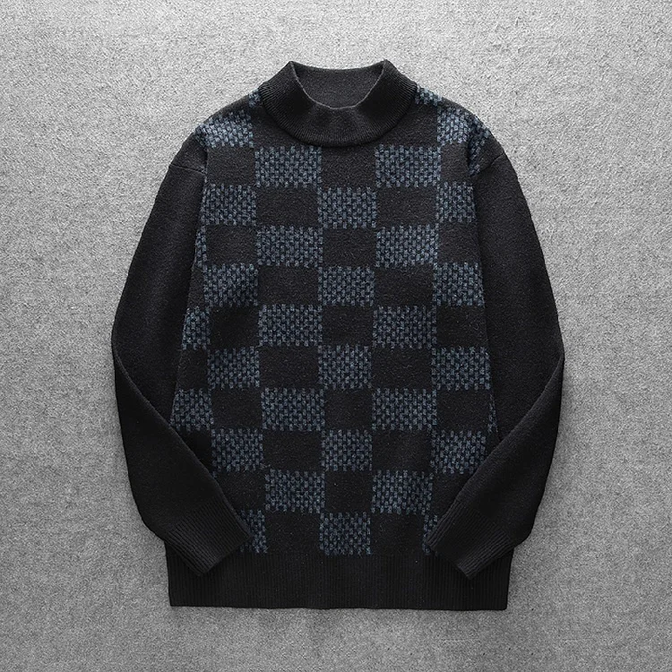 

Luxury New Gentleman 2023 Cotton Classic BLocks Thicken Casual Sweaters Pullovers Asian Size Homme High Quality Drake #A434