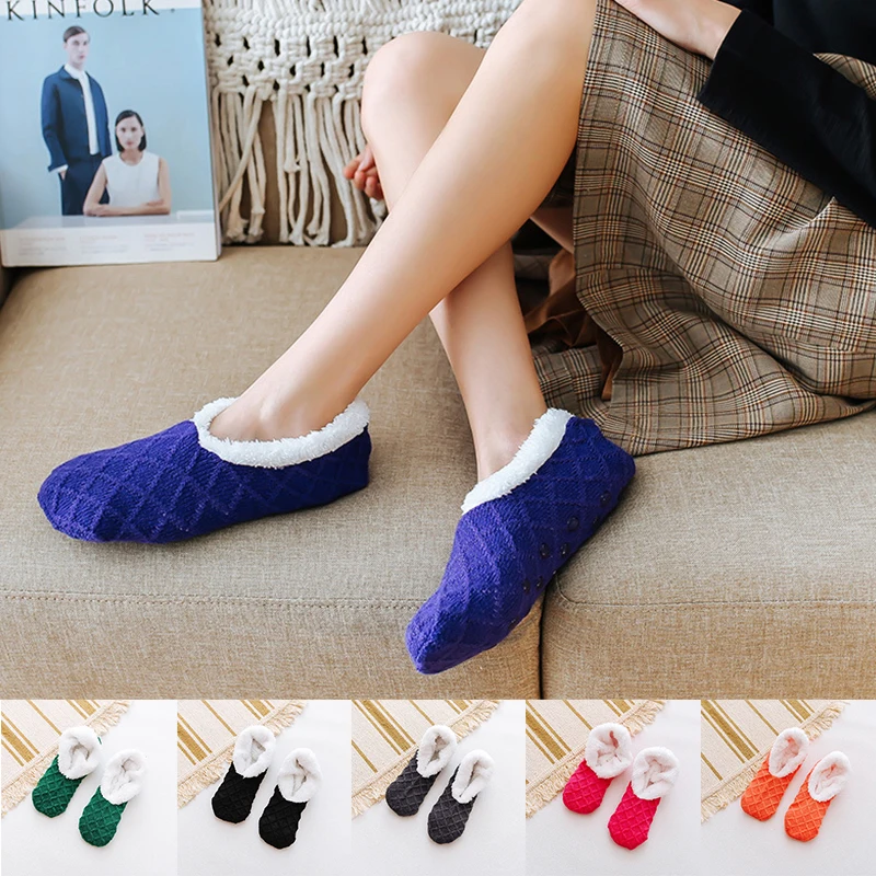 

Носки-носки женские/мужские зимние, мягкие Нескользящие, имитация кашемира, обувь для дома