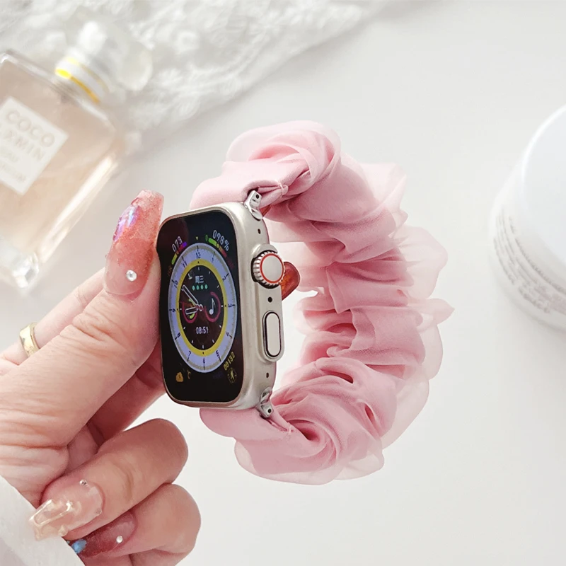 

Ремешок нейлоновый для Apple Watch Band 44 мм 45 мм 49 мм 42 мм 41 мм 40 мм 38 мм, Модный женский браслет для iwatch Series 8 7 6 5 SE 4 Ultra
